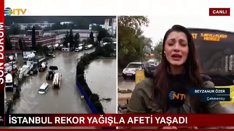NTV Muhabiri Canlı Yayında Kazadan Kıl Payı Kurtuldu